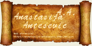 Anastasija Antešević vizit kartica